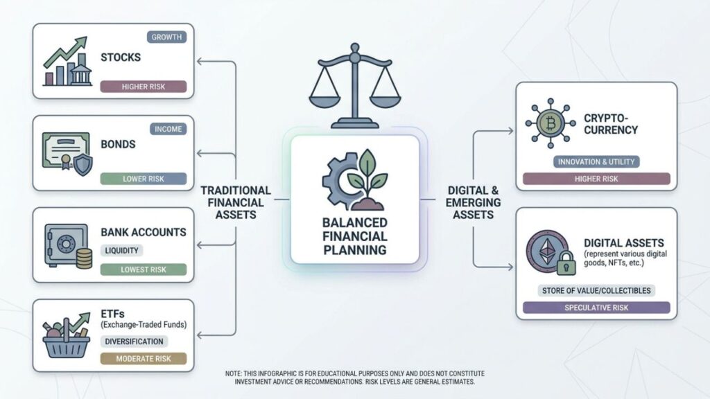 Cryptocurrency compared with traditional investments