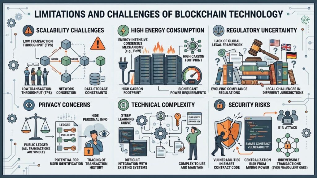 Blockchain limitations risks and concerns